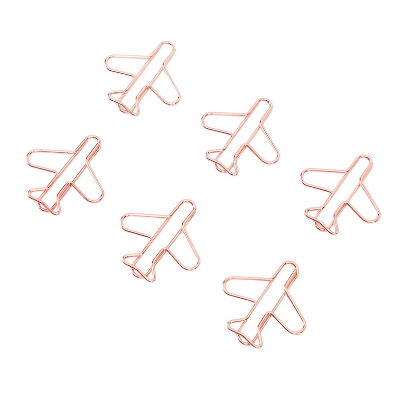 100Pcs Airplane Shaped Paper Clips Metal Lightweight Multipurpose Cute Shaped