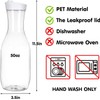 Superlele 3pcs 50oz Plastic Pitcher with Lid, Round Carafe Pitcher