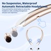 Neckband Bluetooth Headphones, Retractable Headset Wireless Bluetooth Earbuds with Microphone,