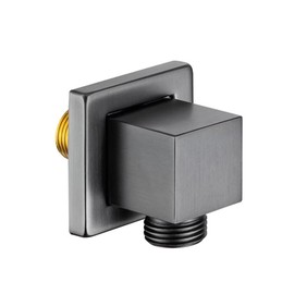 Handbrause Wandanschlussbogen, Quadratische Winkelverbinder Brauseschlauchverbinder Messing Zubehör, G1/2" Außengewinde, Grau