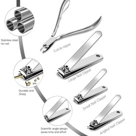 DUAIU Manicure Set, 16-Piece Nail Clippers Set, Professional Stainless Steel Manicure Pedicure Set, Nail Care Set, Gift for Women and Men, Nail Case, Fingernail Care Set for Travel