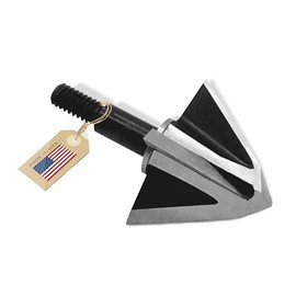 Vantage Point Archery VPA Omega 1 1/16" 2 Blade 125 Grain Left Single Bevel with Bleeders Broadhead, Screw-in, S7 Premium Tool Steel 56-58 Rockwell, 3 Pack, Made in The USA
