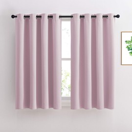 NICETOWN Blackout Curtains for Girls Room - Thermal Insulated Solid Grommet Room Darkening Curtains/Panels/Drapes for Bedroom (Lavender Pink=Baby Pink, 1 Pair, 52 by 45-Inch)