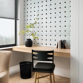 SMART TILES Peel and Stick Backsplash - 5 Sheets of 7,75" x 7,75" - 3D Adhesive Peel and Stick Tile Backsplash for Kitchen, Bathroom, Wall Tile, Checkered