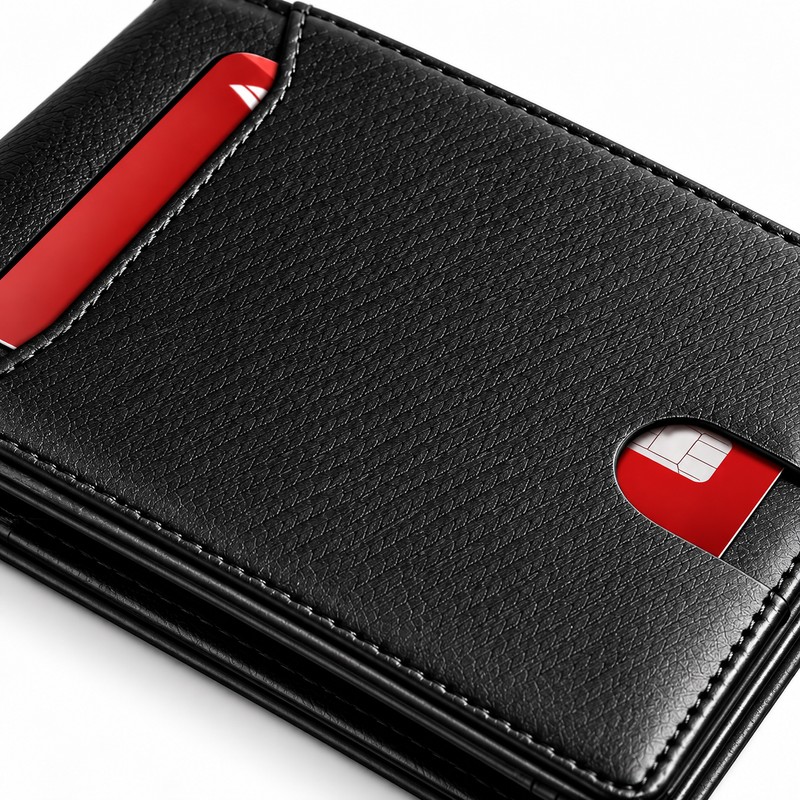 Ultra Thin RFID Wallet for Men – Carbon Fiber Pattern