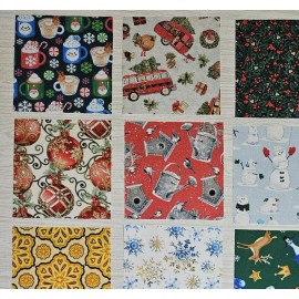 CHRISTMAS Fabric I SPY Squares Cotton Charms 5 inch Sq x 25 Pieces LOT No Dups