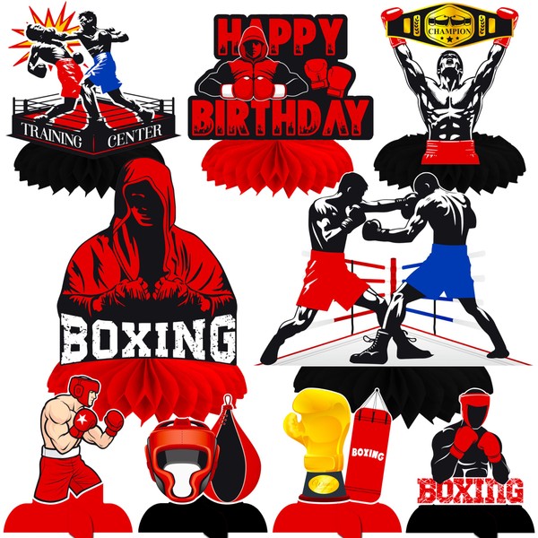 13pcs Boxing Birthday Honeycomb Centerpieces Boxing Match Themed Party Decor
