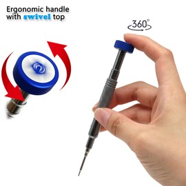 Phillips Screwdriver #000 1.5mm, PH000 Screwdriver, Precision Phillips 000 Screwdriver, Magnetic Screwdriver, Rotation Cap, S2 Steel Tip, Aluminum Alloy