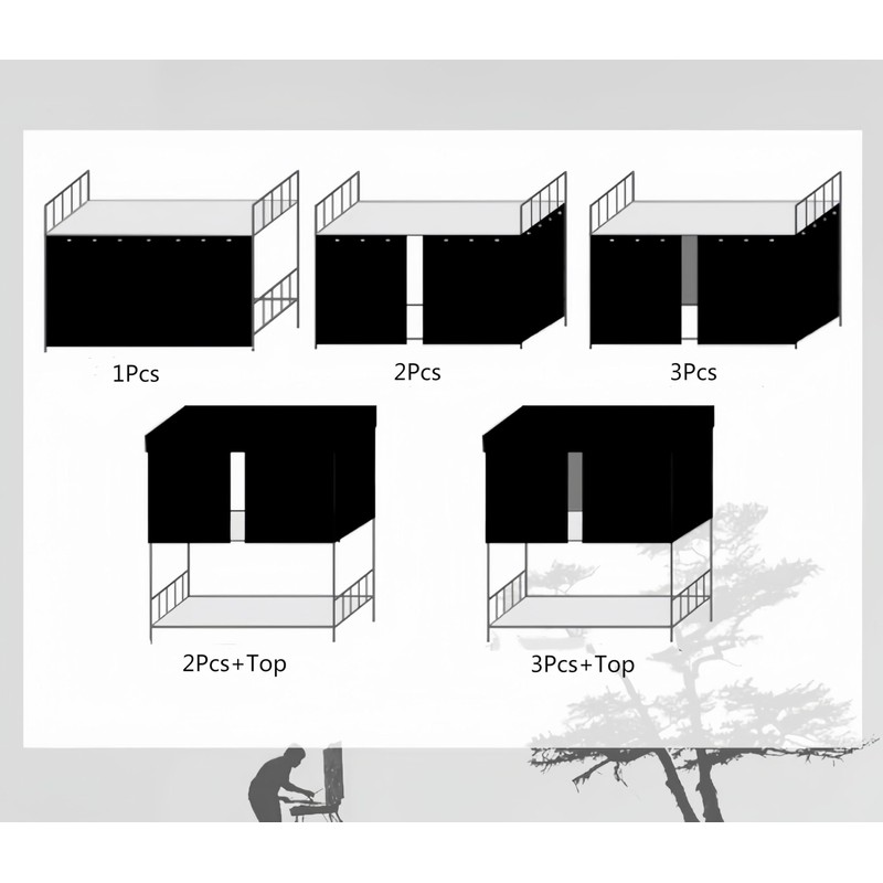 XGOPTS Students Dormitory Bunk Blackout Bed Curtain, Dormitory Bottom Bunk