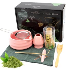 ZYNERY 8 Pcs Matcha Whisk Set, Matcha Kit for Ceremony with Whisk and Bowl, Matcha Spoon, Whisk Holder for Traditional Japanese Tea Lover