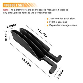 KITUREK 2PCS Car Seat Gap Filler Organizer, Universal Auto Console Side Storage Box, Multifunctional Car Seat Gap Filler, Car Seat Organizer Accessories for Phone, Keys (Black)
