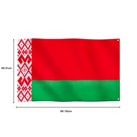 Runesol Belarus Flag, 91x152cm, 3ft x 5ft, 4 Grommets, Eyelet In Every Corner, Republic of Belarus, Belorussia, Victory Day, Premium Flags, Inside, Outside, Banner, Vivid Colours, Victory Day