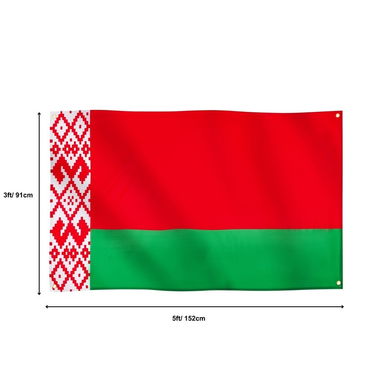 Runesol Belarus Flag, 91x152cm, 3ft x 5ft, 4 Grommets, Eyelet
