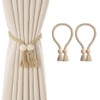 Magnetic Curtain Tiebacks, Cotton Hand Woven Window Curtain Holdback Tie