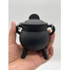 3" Plain Cast Iron Cauldron with Lid and Handle, Witches