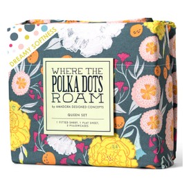 Where The Polka Dots Roam WTPDR Dark Floral Sheets Twin Size, Super Soft Wrinkle Resistant Bedding Set for Boho Room Décor, Premium Floral Printed Twin Bed Sheets for Girls, Teens and Master Bedrooms