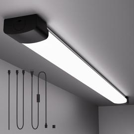 Modlicht Plug in Light 4FT 5000K Linkable LED Tube Shop Closet Under-Cabinet Utility Lights, IP66 Waterproof, Overhead Ceiling Workbench Light, LED Light Bar for Room Office Garage Shop Bathroom