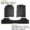 SMART FIT 79930 3-Piece Black Rubber Truck Floor Mat Set