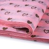 Pink Tissue Paper with Golden Heart,Perfect for Christmas, Wedding, Art