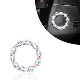 YYTQP YYTQP 1 PC Crystal Rhinestone Car Engine Stop Decoration Ring, Shiny Key Ignition and Knob Ring, Bling Car Button Start Button Cover for Women (Multicolored)