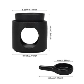 Black Wax Burner, Ceramic Tealight Warmer, Scented Oil Diffuser, Black Ceramic Tea Light Candle Holder