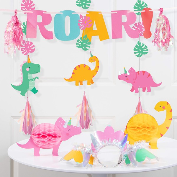 Girl Dino Decorations and Favors Kit