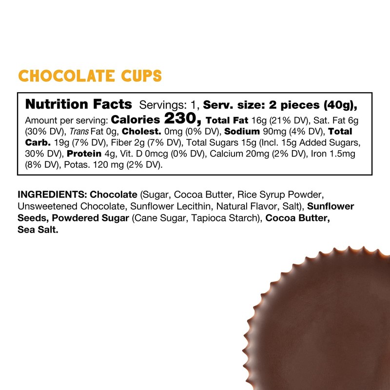 Free2b Sunflower Butter Sun Cups, Safe for School and Allergy