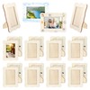 20 Pcs DIY Wooden Picture Frames Unfinished Solid Wood Photo