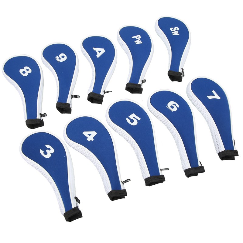 10pcs Golf Iron Head Cover with Number Printing Neoprene Zippered