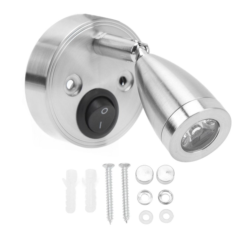 RV 12V to 24 V Reading Light Polished LED Berth