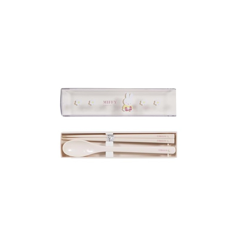 Kutsuwa Miffy Lunch Collection/Chopsticks and Spoon Set, Height 7.1 inches
