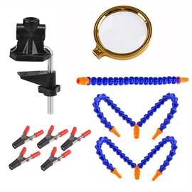 Hsthe Sea Soldering Helping Hand Pcb Holder with Adjustable Vise Clip and Magnifiers for Electronics Repair DIY Arts Craft Hobby Soldering Aid