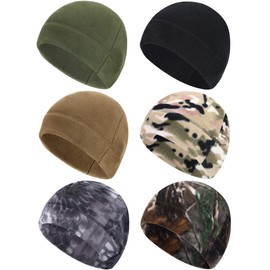 6 Pieces Winter Skull Caps Men Warm Polar Fleece Beanie Hat Windproof Unisex Watch Cap (Classic Color)