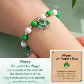 ASKRAIN Saint Patricks Day Gifts for Kids Girls Shamrock Irish Gift Bracelet st patricks day accessories