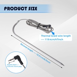 Dophee Meat Thermometer, Upgraded Replacement Temperature Probe Sensor, Compatible with All Pit Boss Wood Pellet Grills, Digital Display