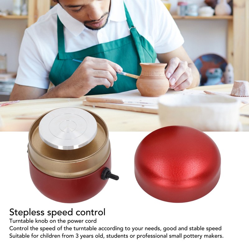 Mini Electric Pottery Wheel Machine Small Portable Red Pottery Forming