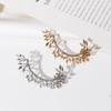 Gold Plated Cubic Zirconia Ear Crawler Earrings,Dainty Crystal Leaf Ear
