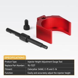 CNSPEED 3PCS Caterpillar Tools Kit J-42083 Automatic Timing Pin 9U-7227 Injector Height Adjustment Gauge Tool J-38587-A Engine Barring Socket Compatible with CAT 3406E C-15 C-16