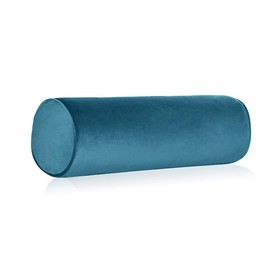 Tinbolunce Memory Foam Roll Pillow for Knee/Leg/Neck - Full Moon Bolster/Round Cylinder Pillow for Sleeping on Side or Back - Removable Cooling Cover Length 18" x 6" Diameter (Lake Blue)