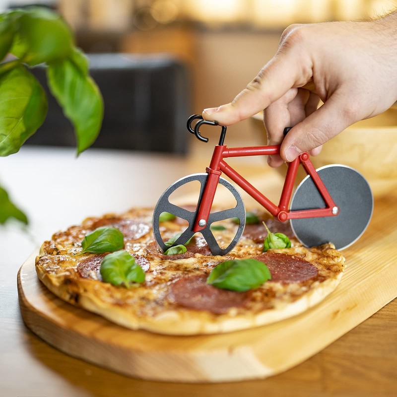 Westmark Fuentez 13292260 Pizza Cutter in Bicycle Look with Stand