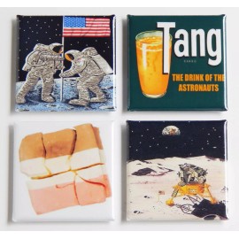 Astronaut FRIDGE MAGNET Set (2 x 2 inches) freeze dried ice cream