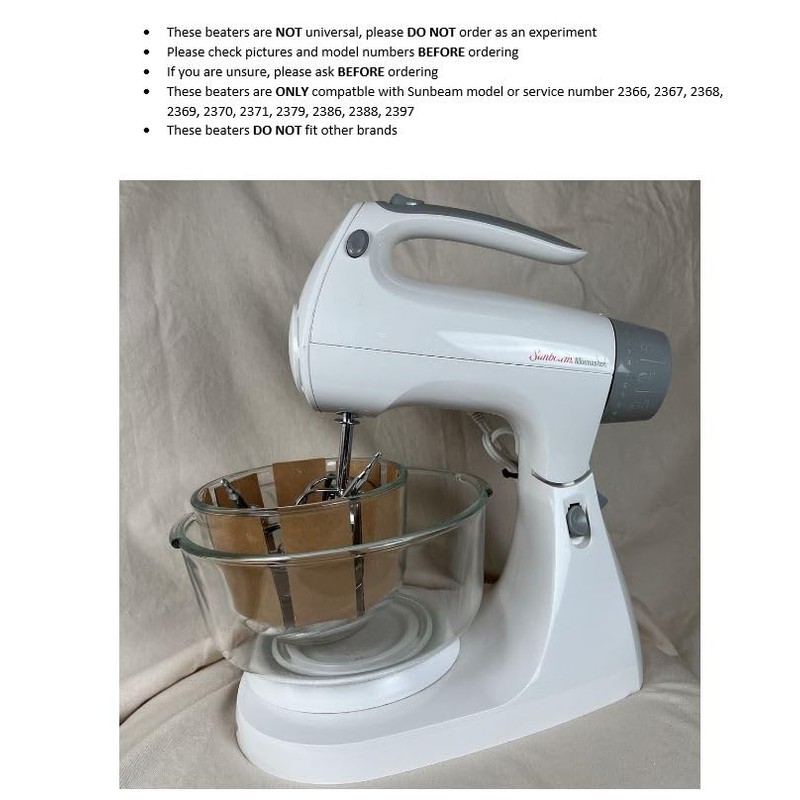 Univen Mixer Beaters Compatible with Sunbeam Mixmasters Models 2366 2367