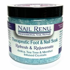 Nail Renu Foot Soak Salts | Tea Tree Oil, Menthol, Arnica, & Essential Oils | Foot Bath Callus Softener for Feet | Self Care Gifts for Women | Made in the USA