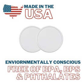 iLIDS Mason Jar Storage Lid, Wide Mouth, White, Pack of 2