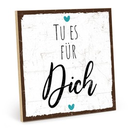 TypeStoff HS-00764 Wooden Sign with Saying - Self - Vintage Look with Quote as a Gift and Decoration on the Theme of Mindfulness and Motivation