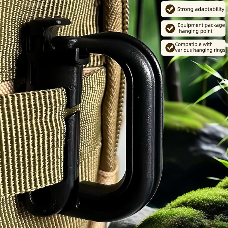 Tactical D-Ring Carabiner for Hiking/Military/EDC - Lightweight Plastic Mountain Carabiner
