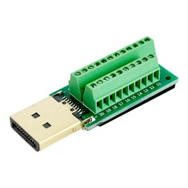 Jienk DisplayPort Solderless Male Quick Connector, 20Port Terminal Solderfree Breakout Connector Board for Computer Monitor PC Gaming Laptop TV