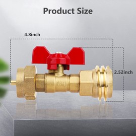 Aekops 1lb Propane Tank Adapter with Valve,20 lb to 1lb Propane Adapter Converter for 1lb/16.4oz Disposable Throwaway Cylinder,Hook Up Small Propane Tanks When 20lb Ran Out