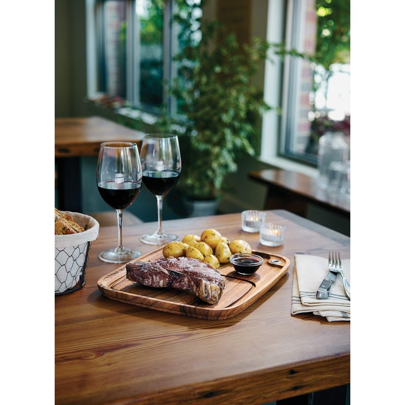 Ironwood Gourmet Fort Worth Steak Plate with Juice Channel, Acacia