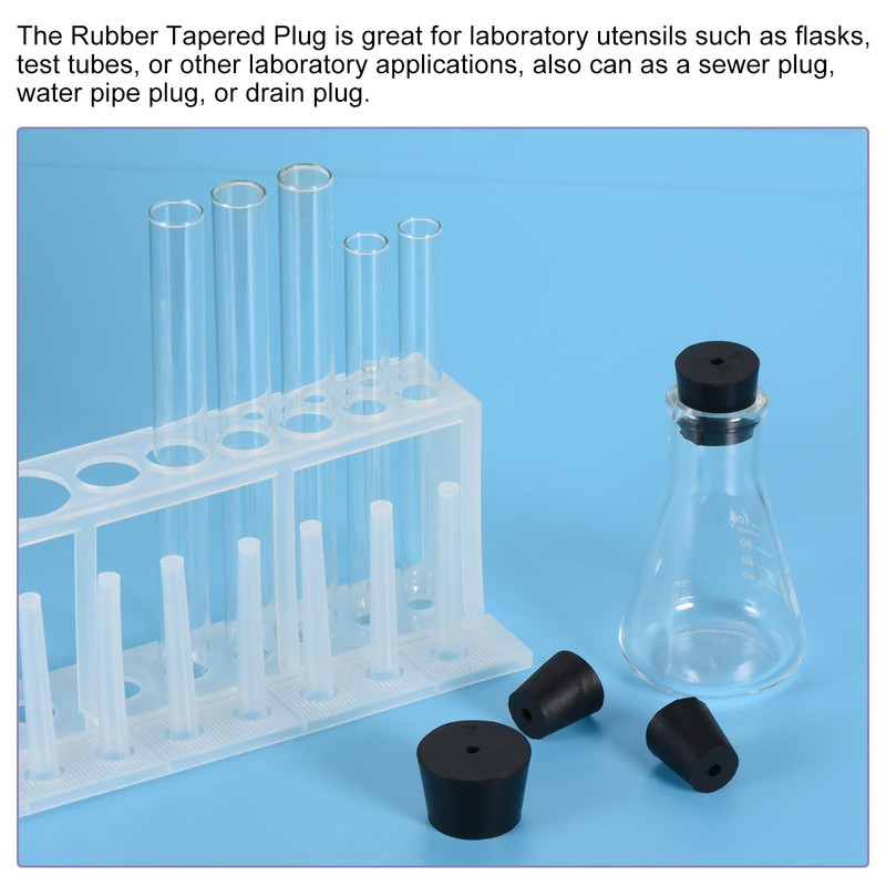 sourcing map Rubber Tapered Plug 24mm to 28mm Solid Test
